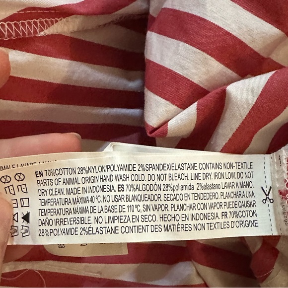 Forever 21 Striped Button Down Midi Dress - White Red/Pink - Size S - Picture 6 of 6